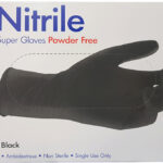 Γάντια Νιτριλίου Χωρίς Πούδρα σε Μαύρο  Χρώμα 100τμχ