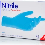 Γάντια Νιτριλίου Χωρίς Πούδρα σε Μπλε Χρώμα 100τμχ
