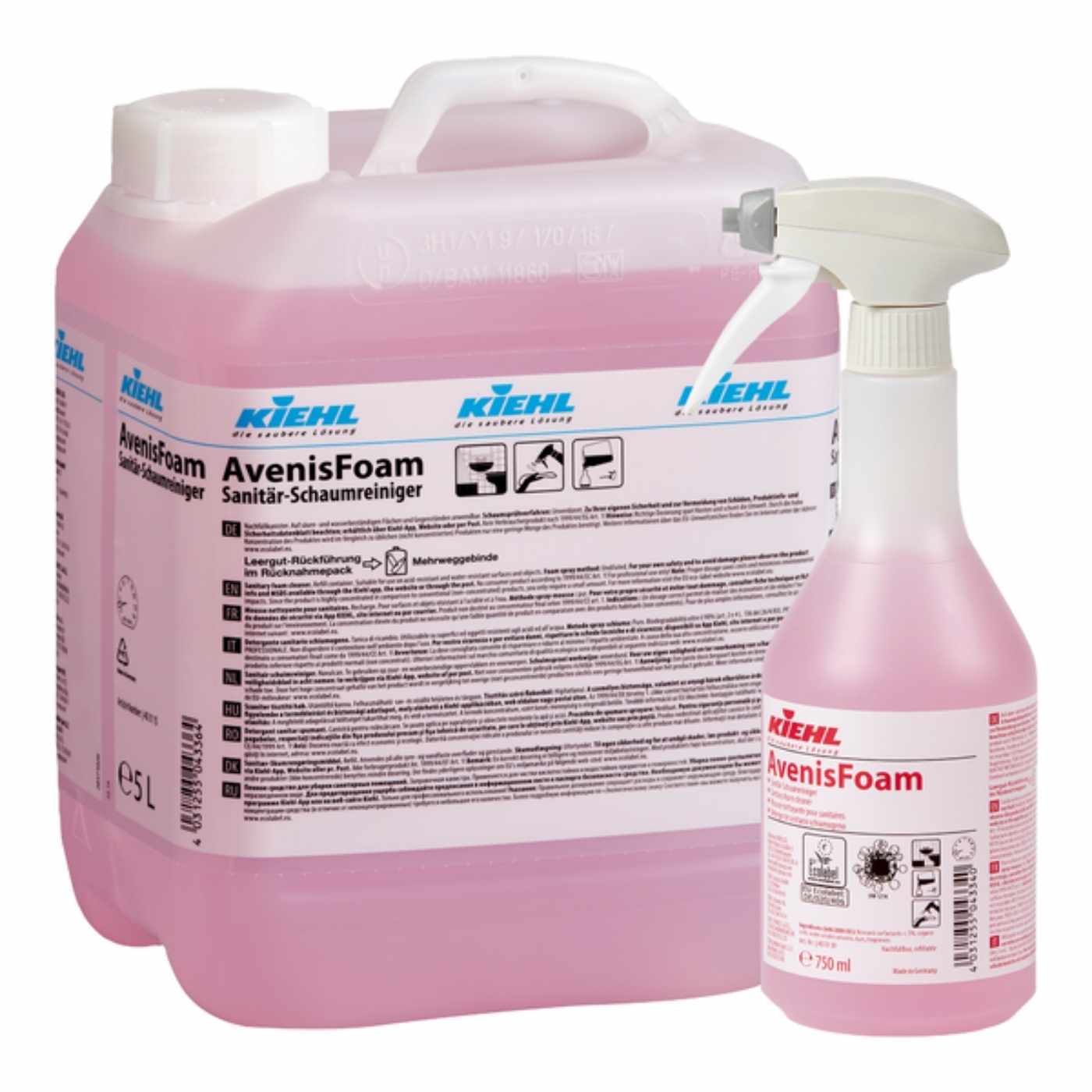 AvenisFoam 750ml & 5L Καθαριστικό μπάνιου AvenisFoam Kiehl 5L σε σπρέι, κατάλληλο για επιφάνειες με άλατα, σαπουνάδες και ουρικές πέτρες.